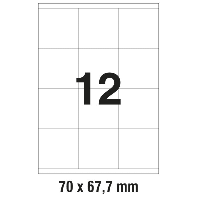 ETIKETE ILK  70X67,7MM PK100L ZWECKFORM 3661