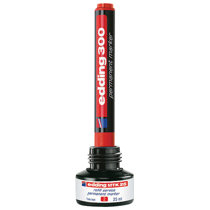 Marker permanentni 1,5-3mm okrugli vrh Edding 300 crveni