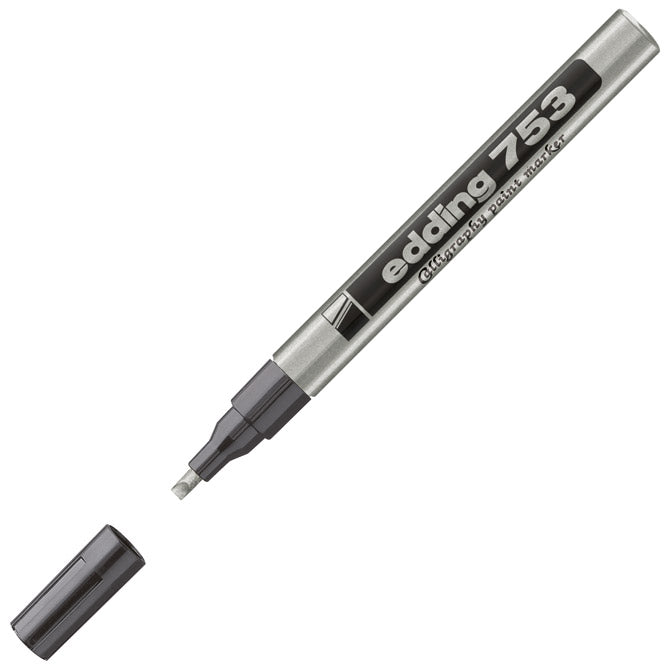 Marker permanentni kaligrafski 1-2,5mm edding 753 srebrna