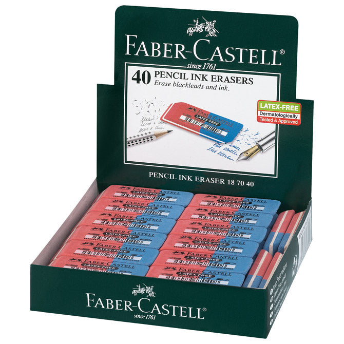 GUMICA KAUČUK TINTA/GRAFITNA 7070-40 FABER CASTELL 187040 CRVENA-PLAVA