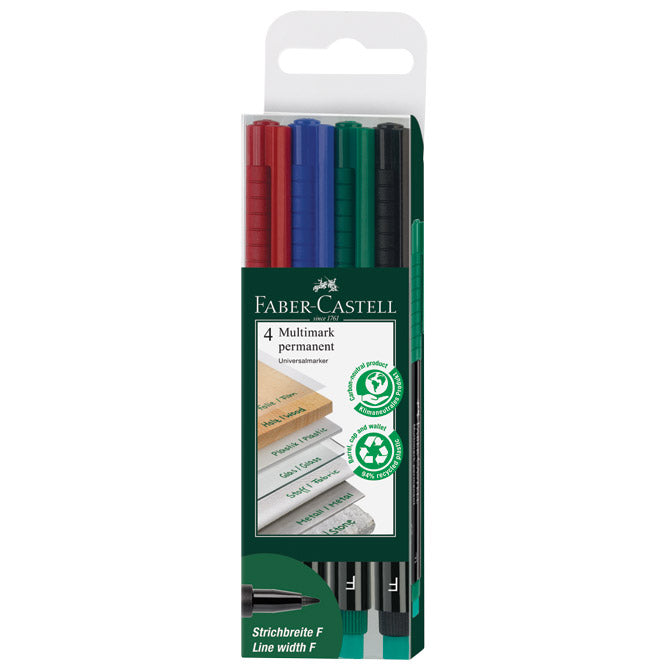 MARKER PERMANENTNI 0,6MM MULTIMARK FABER CASTELL 151304/4BOJE