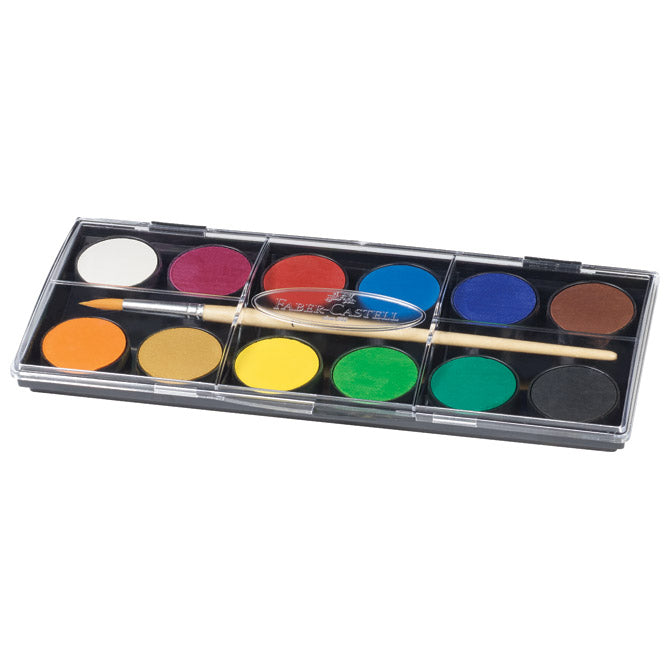 Boja vodena fi 30mm 12boja plus kist faber castell 125012 blister