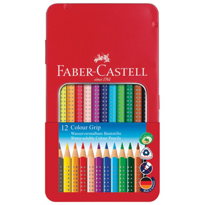 BOJE DRVENE  12BOJA METALNA KUTIJA GRIP 2001 FABER-CASTELL 112413