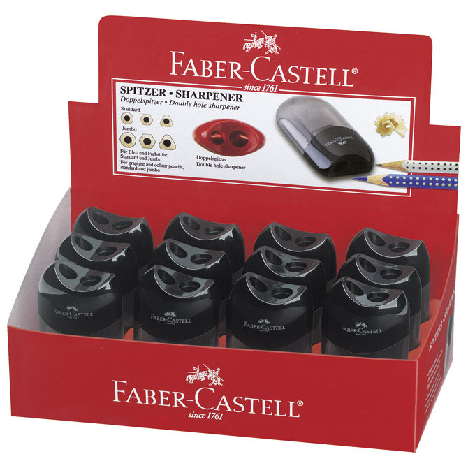 ŠILJILO PVC S PVC KUTIJOM 2RUPE FABER CASTELL 183500 CRNO
