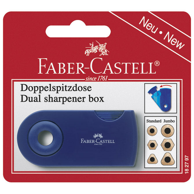 ŠILČEK PVC S PVC ŠKATLICO 2 LUKNJI SLEEVE TWIN FABER CASTELL 182797 SORTIRANO BLISTER