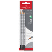 SVINČNIK GRAFITNI HB Z RADIRKO GRIP 2001 PK3 FABER CASTELL 117298 BLISTER