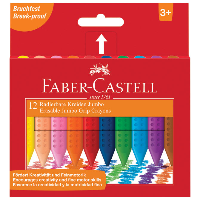 Boje voštane 12boja kartonska kutija jumbo grip 2001 faber castell 122540 blister