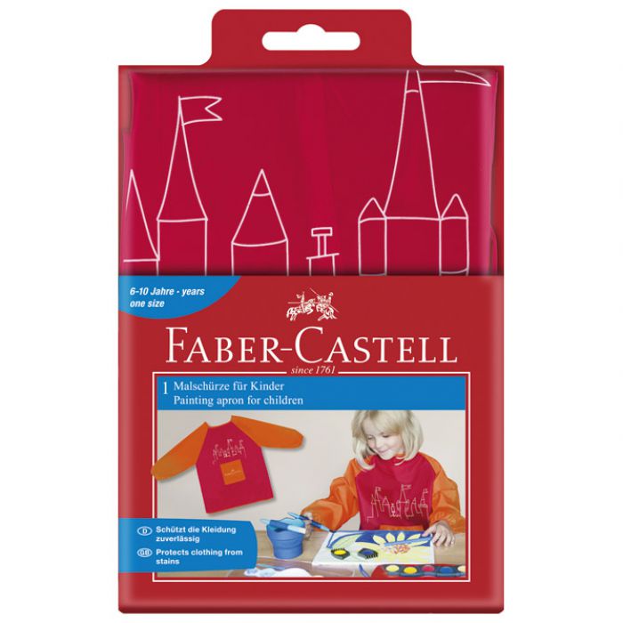 PREGAČA ZA LIKOVNI S RUKAVIMA 43X57 CM FABER-CASTELL 201204 CRVENA BLISTER