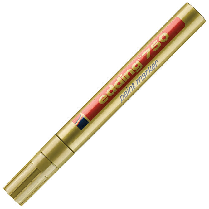 Marker permanentni lakirajoči 2-4mm edding 750 zlati