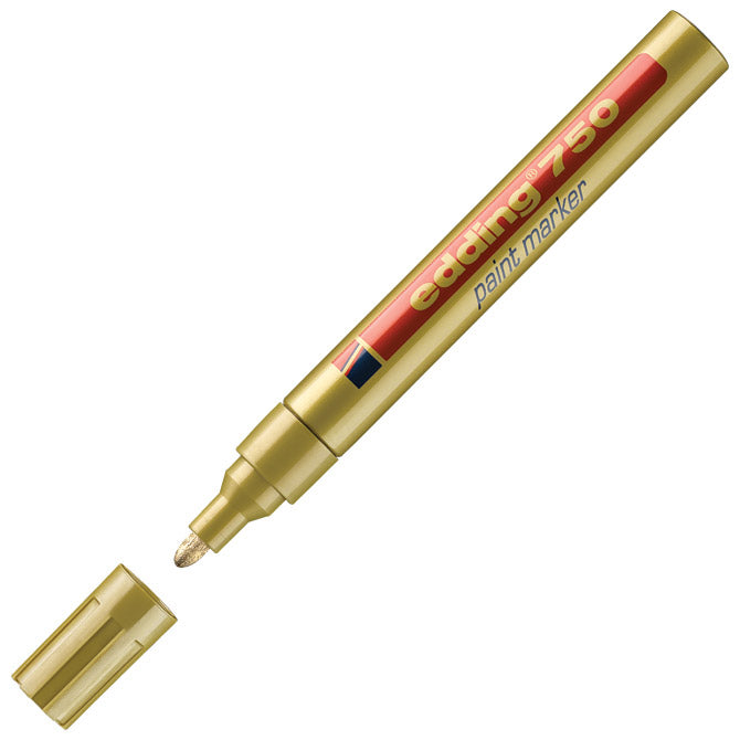 Marker permanentni lakirajoči 2-4mm edding 750 zlati