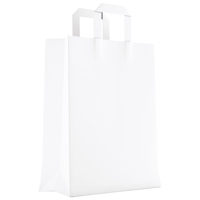 Okrasne vrečke natron 32x43x15cm ravna ročaj pak50 dolge bele
