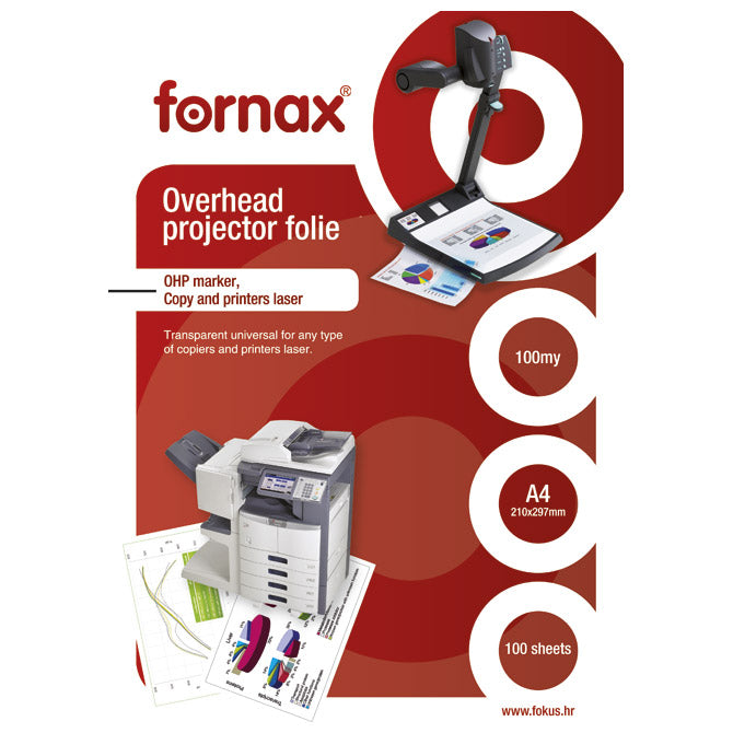 FOLIJA LK A4 OHP (ZA PREDSTAVITVE) PK100 FORNAX PROZORNA
