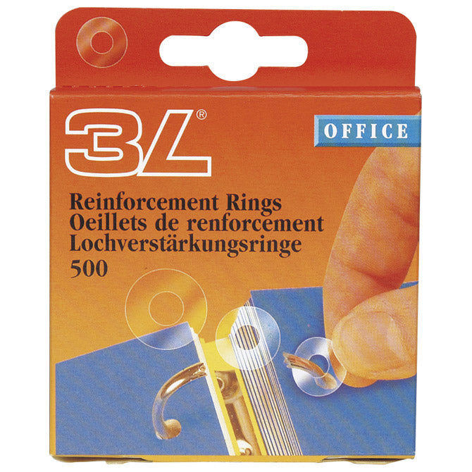 Nalepke za ojačanje lukenj fi13mm pp pk500 3l.8214-500 prozorna blister