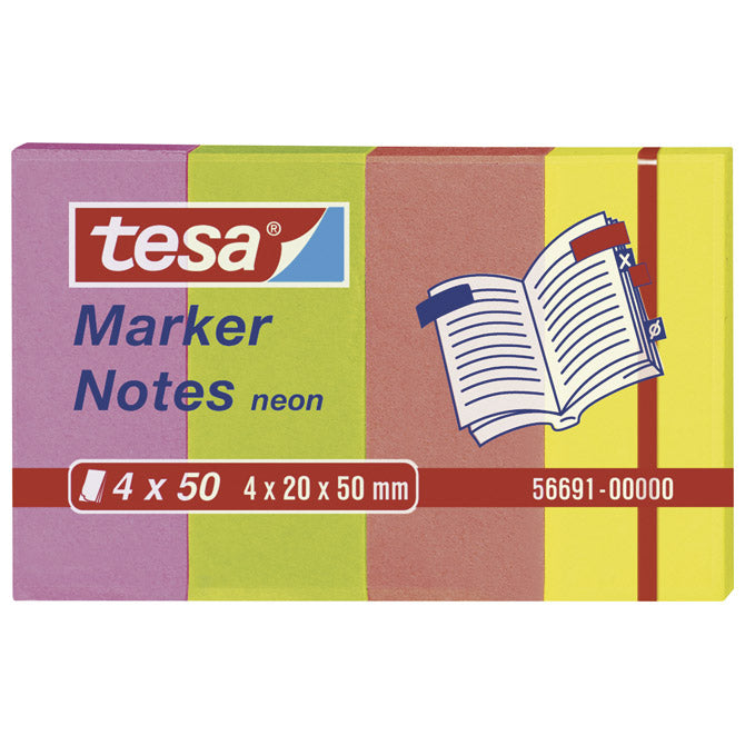 ZASTAVICA 20X50MM 4BOJEX50L PAPIR MARKER NOTES TESA 56691 NEON MIX