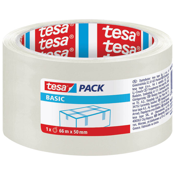 Lepilni trak 50mm/66m akrilna hot melt basic tesa 58570 prozoren