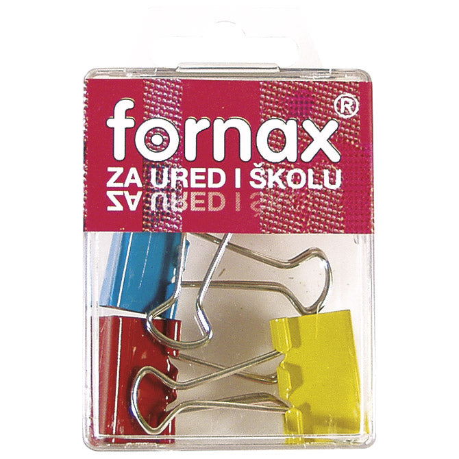KVAČICE ZA PAPIR 25MM PK4 FORNAX BC-31 SORTIRANO BLISTER