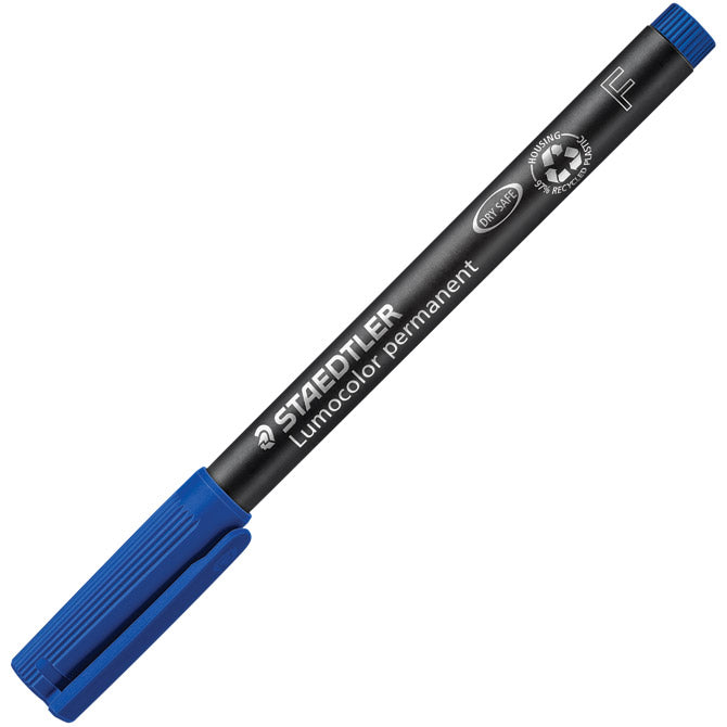 PERMANENTNI OZNAČEVALEC 0,6 MM RECIKLIRANI LUMOCOLOR STAEDTLER 318-3 MODRI
