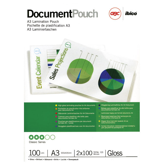 Folija za plastificiranje 125my a3 sijajna pk100 gbc 3200725