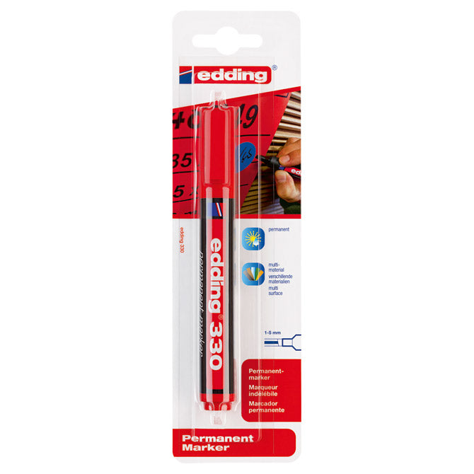 Marker permanentni 1-5mm klinasti vrh edding 330/1 crveni blister