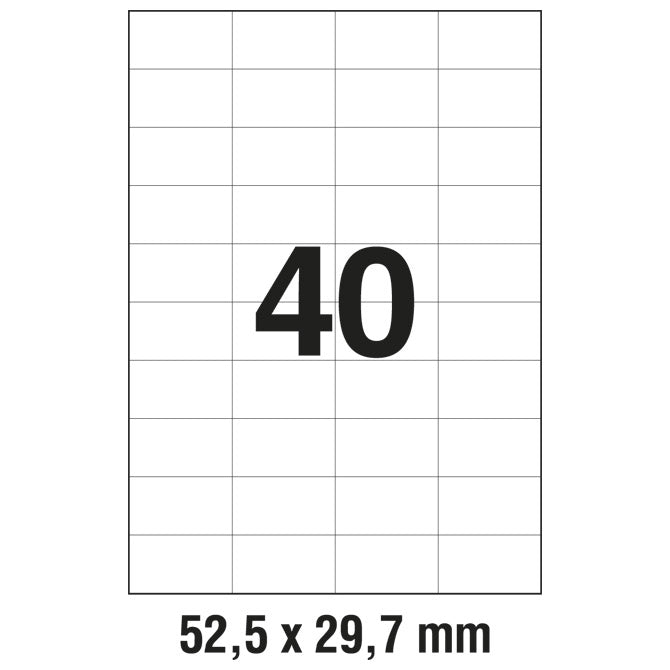 ETIKETE ILK  52,5X29,7MM PK100L ZWECKFORM 3651