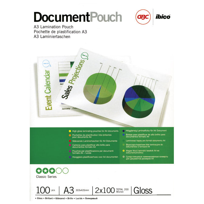 FOLIJA ZA PLASTIFICIRANJE 100MY A3 SIJAJNA PK100 GBC 3740307
