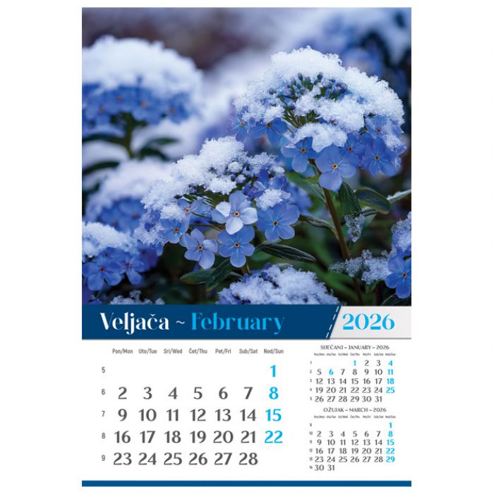 KALENDAR "VRTOVI 2026" 13 LISTOVA, SPIRALA