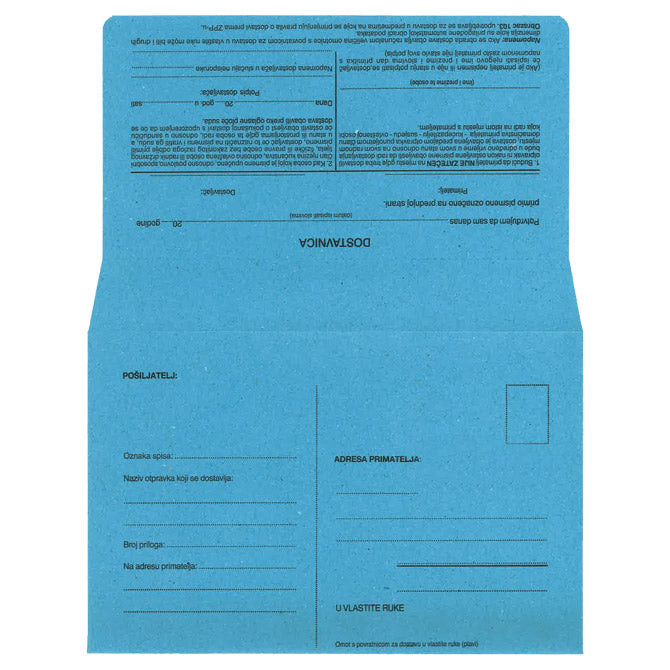 Kuverte b6-5 z vrnitevnim listkom strip pk1000 croatan