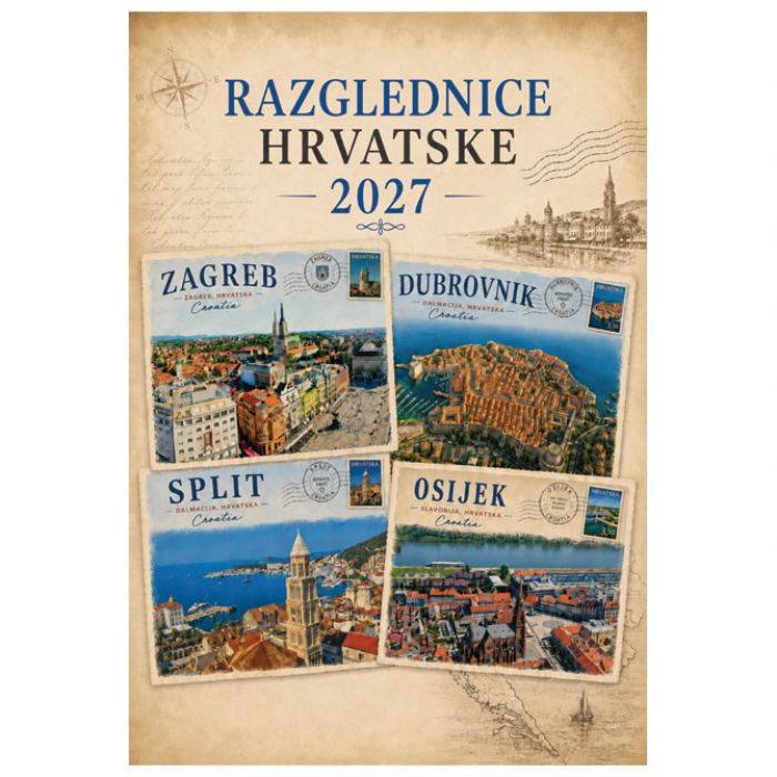 KALENDAR "RAZGLEDNICE HRVATSKE 2027" 13 LISTOVA SPIRALA