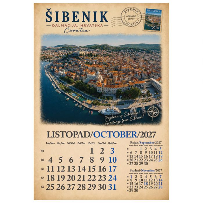 KALENDAR "RAZGLEDNICE HRVATSKE 2027" 13 LISTOVA SPIRALA