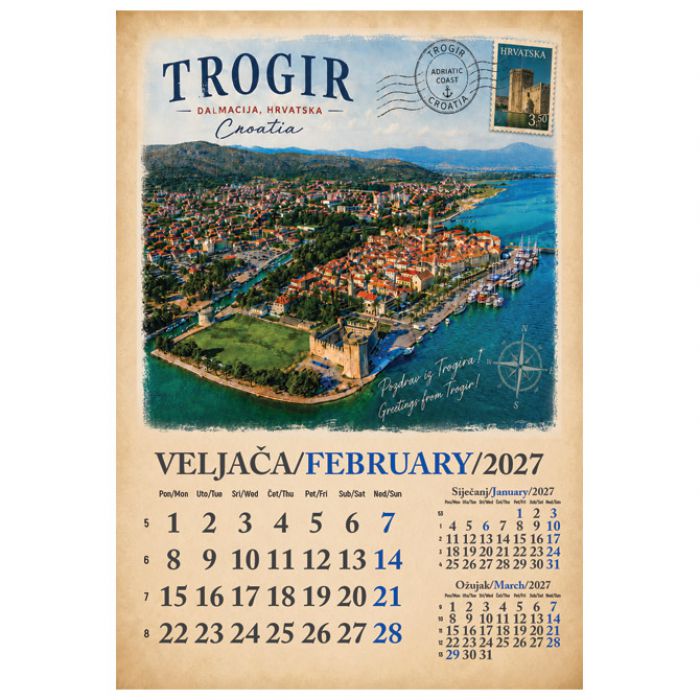 KALENDAR "RAZGLEDNICE HRVATSKE 2027" 13 LISTOVA SPIRALA