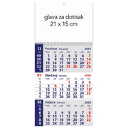 KALENDAR ZIDNI TRODIJELNI MALI 2026.-3 MJESEC/LISTU, SPIRALA * DO ISTEKA ZALIHA