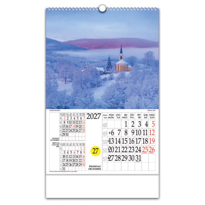 KALENDAR "NATURA CROATICA" S ROTACIJSKIM KRUGOM, SPIRALA, NIKOPROM