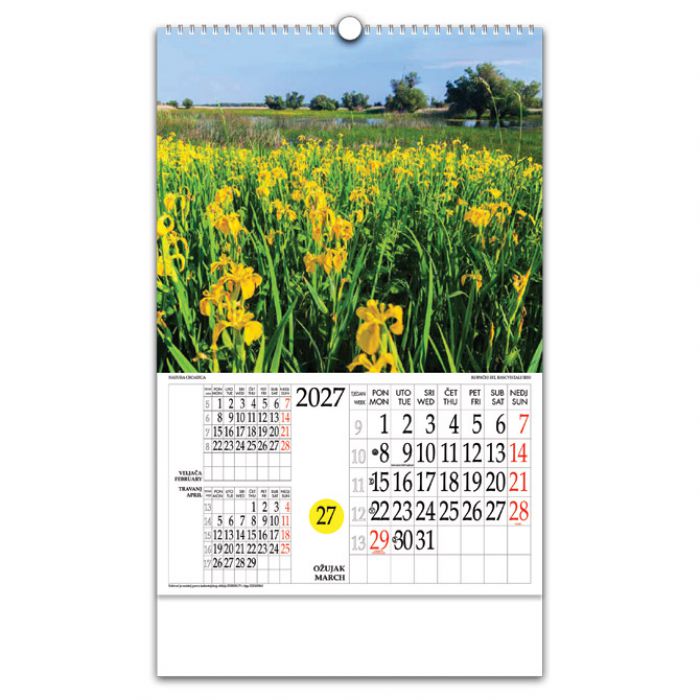 KALENDAR "NATURA CROATICA" S ROTACIJSKIM KRUGOM, SPIRALA, NIKOPROM