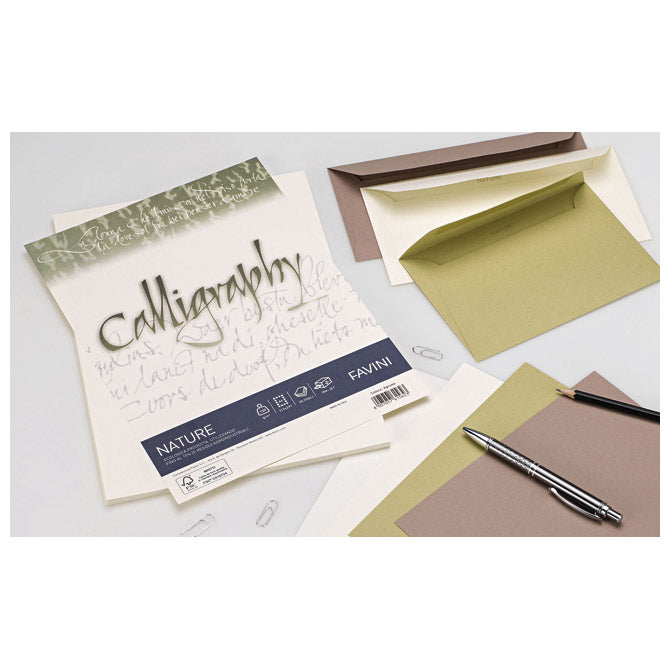Kuverte 11x22 calligraphy 90g pk25 favini oker