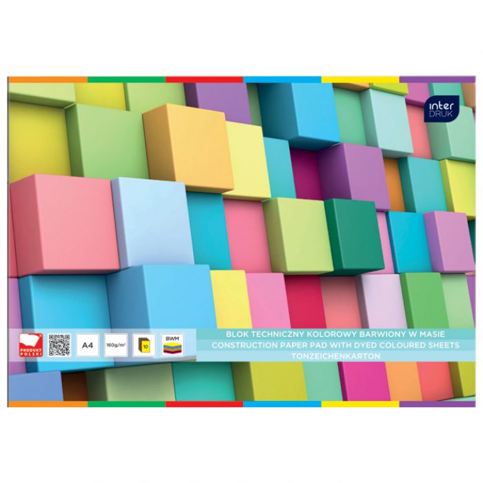 KOLAŽ - BLOK A4 10 LISTOVA 160G PAPIR U BOJI INTERDRUK