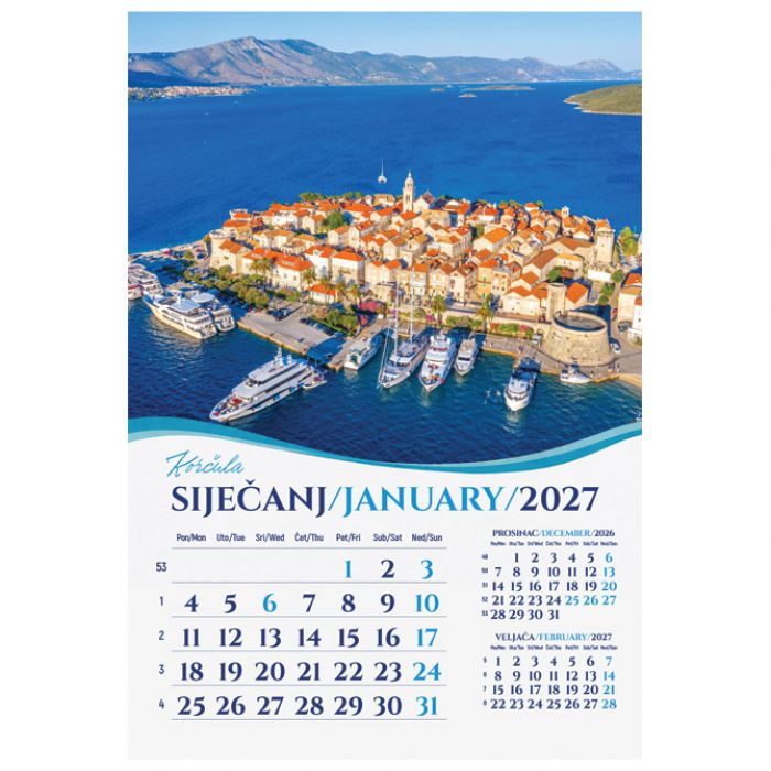 KALENDAR "BISERI JADRANA 2027" 13 LISTOVA, SPIRALA