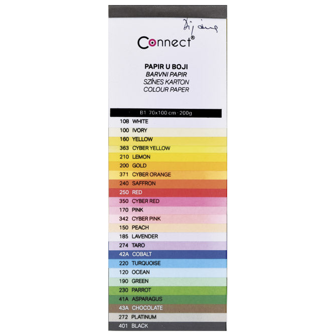 Papir v barvi b1 200g bristol color pk10 connect 220 azurno modri