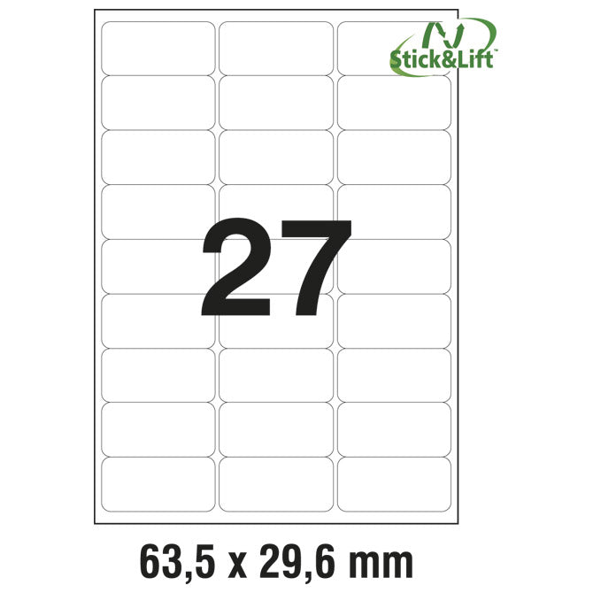 ETIKETE ILK 63,5X29,6MM ODSTRANLJIVE PK25L ZWECKFORM L4737REV-25
