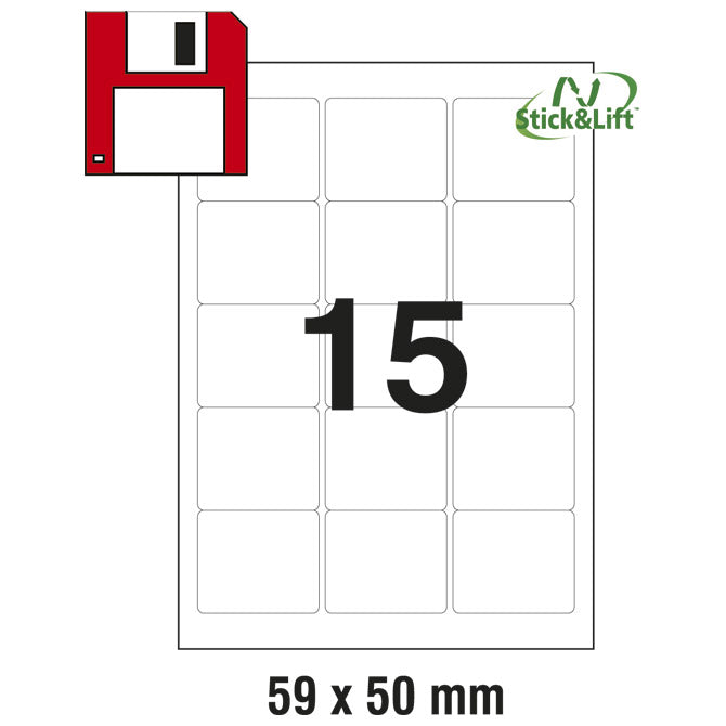 ETIKETE ILK ZA DISKETE 59X50MM ODLJEPLJIVE PK25L ZWECKFORM L4747REV-25
