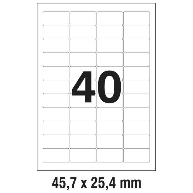 ETIKETE LK 45,7X25,4MM POLIESTER PK25L ZWECKFORM L4770-25 PROZORNE