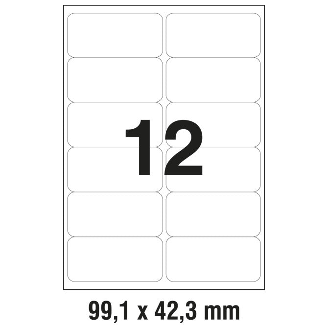 ETIKETE LK 99,1X42,3MM POLIESTER PK25L ZWECKFORM 4772-25 PROZORNE