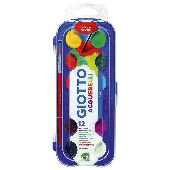 Boja vodena fi 30mm 12boja plus kist giotto fila 3512 blister