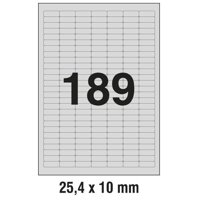 ETIKETE LASER  25,4X10MM POLYESTER PK20L ZWECKFORM L6008-20 SREBRNE