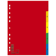 Plastična pregrada A4 številke 1-5 barvna Donau 7708095pl-99
