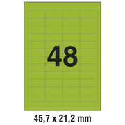 ETIKETE ILK  45,7X21,2MM PK20L ZWECKFORM L6040-20 ZELENE