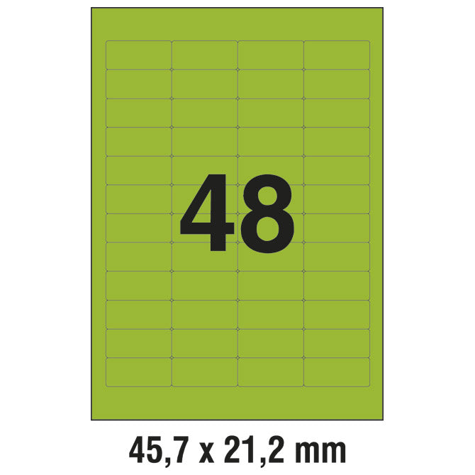 ETIKETE ILK 45,7X21,2MM PK20L ZWECKFORM L6040-20 ZELENE