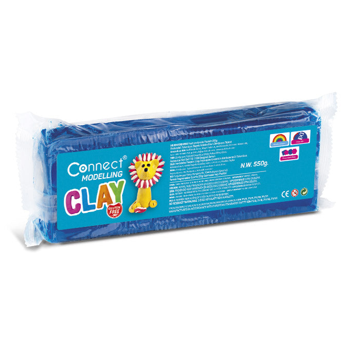 Plastelin 550g  plus  plastični nožić connect plavi