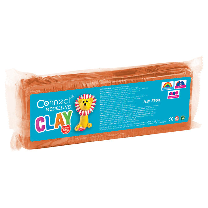 Plastelin 550g plus plastični nožek connect rjavi
