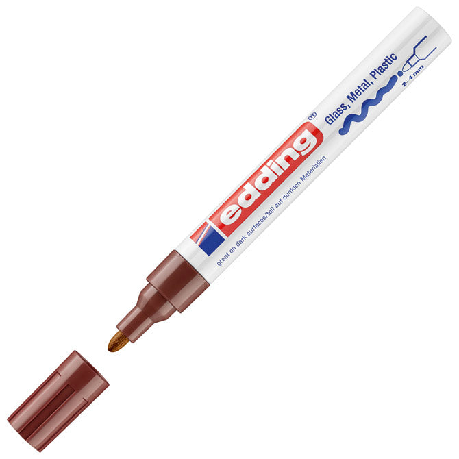 Marker permanentni lakirajući 2-4mm edding 750 smeđi