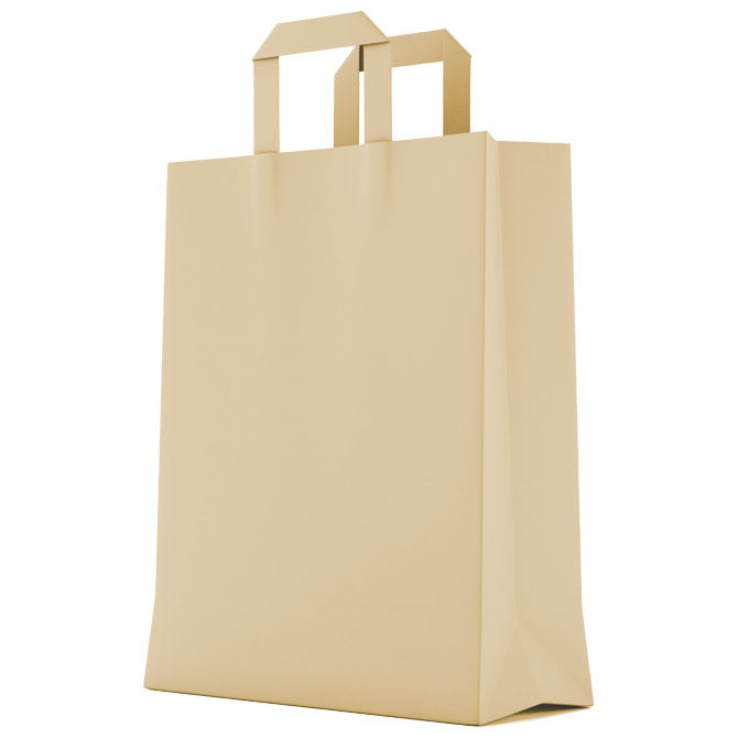 Okrasne vrečke natron 32x43x15cm ravni ročaj pk50 dolge rjave